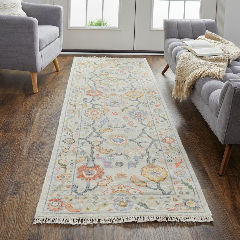 Feizy Karina 6793F Traditional Persian in Gray/Yellow/Red