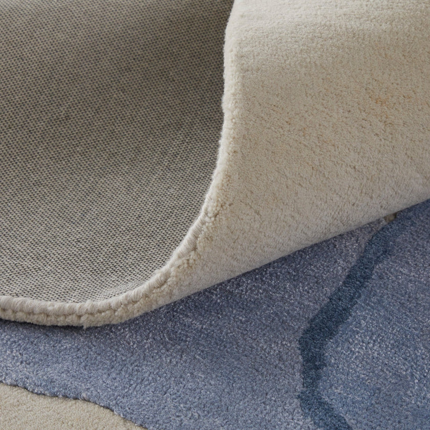 Feizy Anya 8887F Transitional Abstract Rug in Blue/Ivory