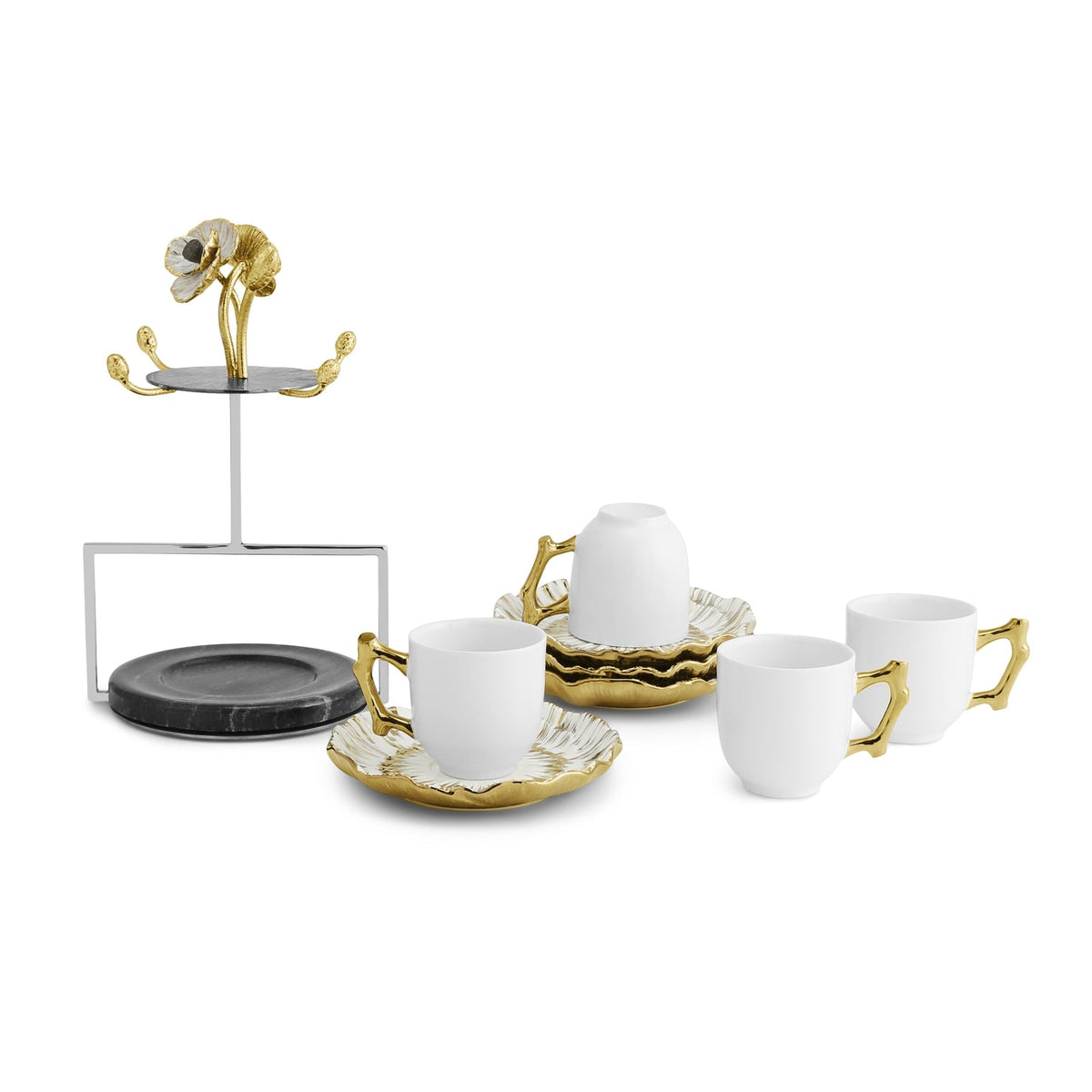 Michael Aram Anemone Demitasse - Set of 4