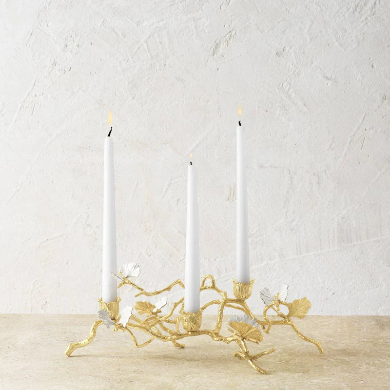 Michael Aram Butterfly Ginkgo Gold Low Candleholders