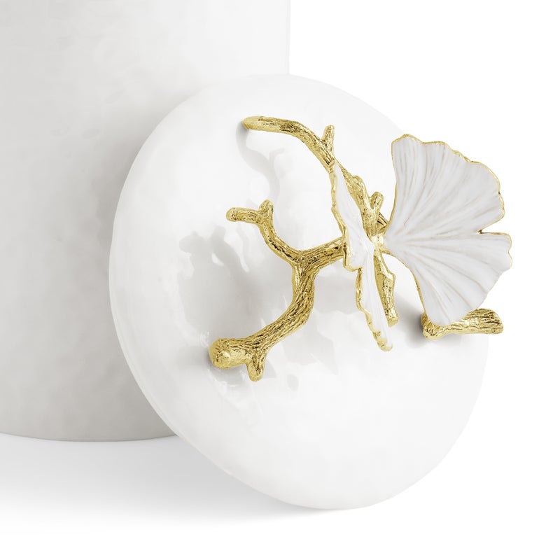 Michael Aram Butterfly Ginkgo Gold Porcelain Canister