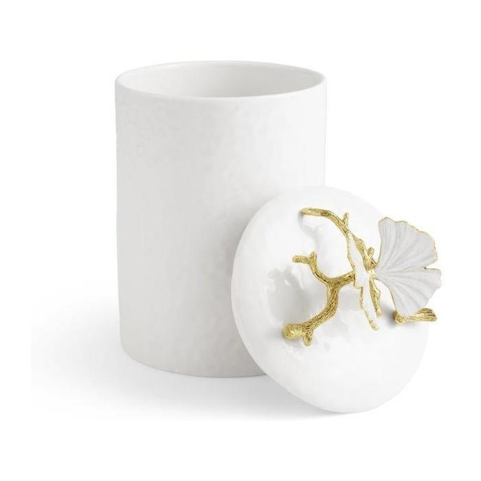 Michael Aram Butterfly Ginkgo Gold Porcelain Canister