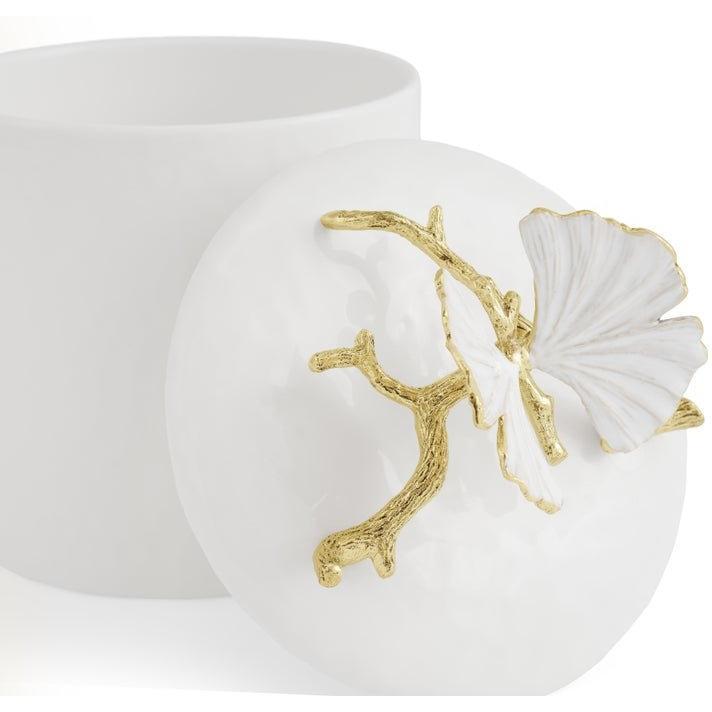 Michael Aram Butterfly Ginkgo Gold Porcelain Canister