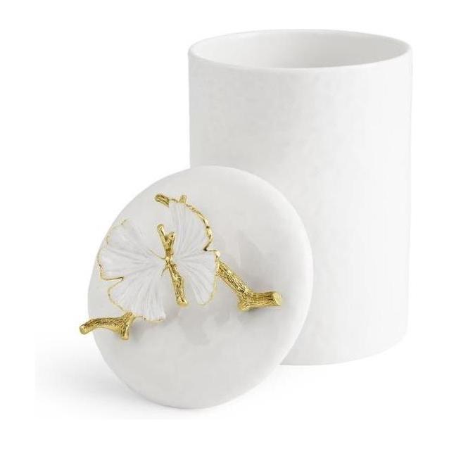 Michael Aram Butterfly Ginkgo Gold Porcelain Canister