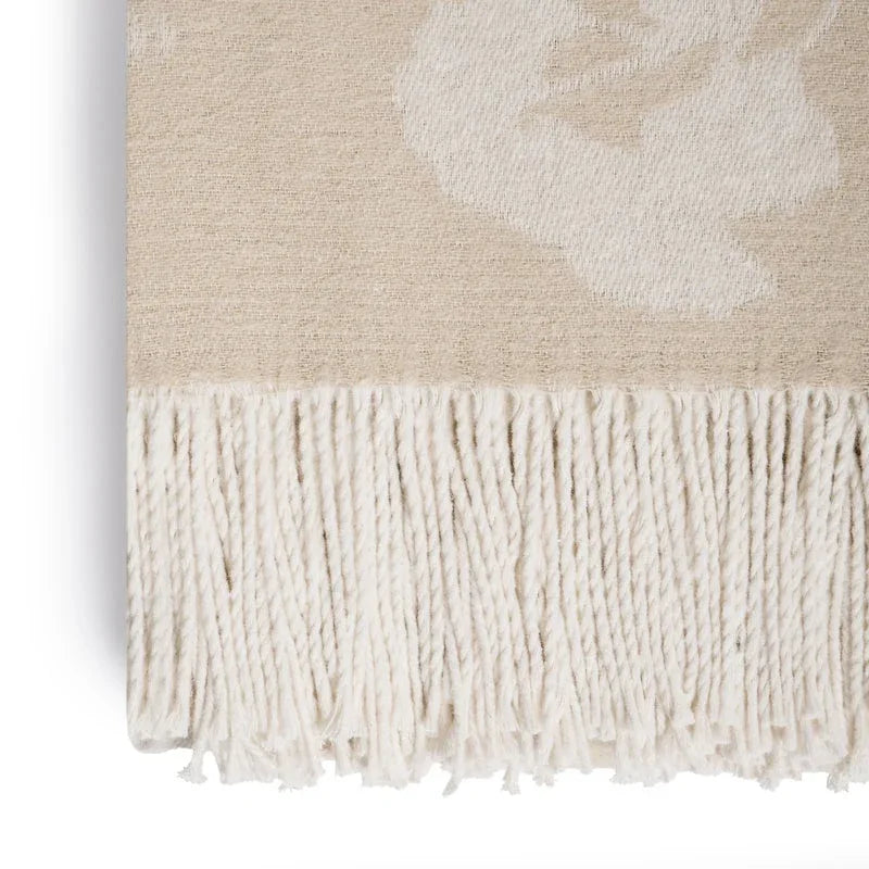 Michael Aram Butterfly Ginkgo Throw Stone and White