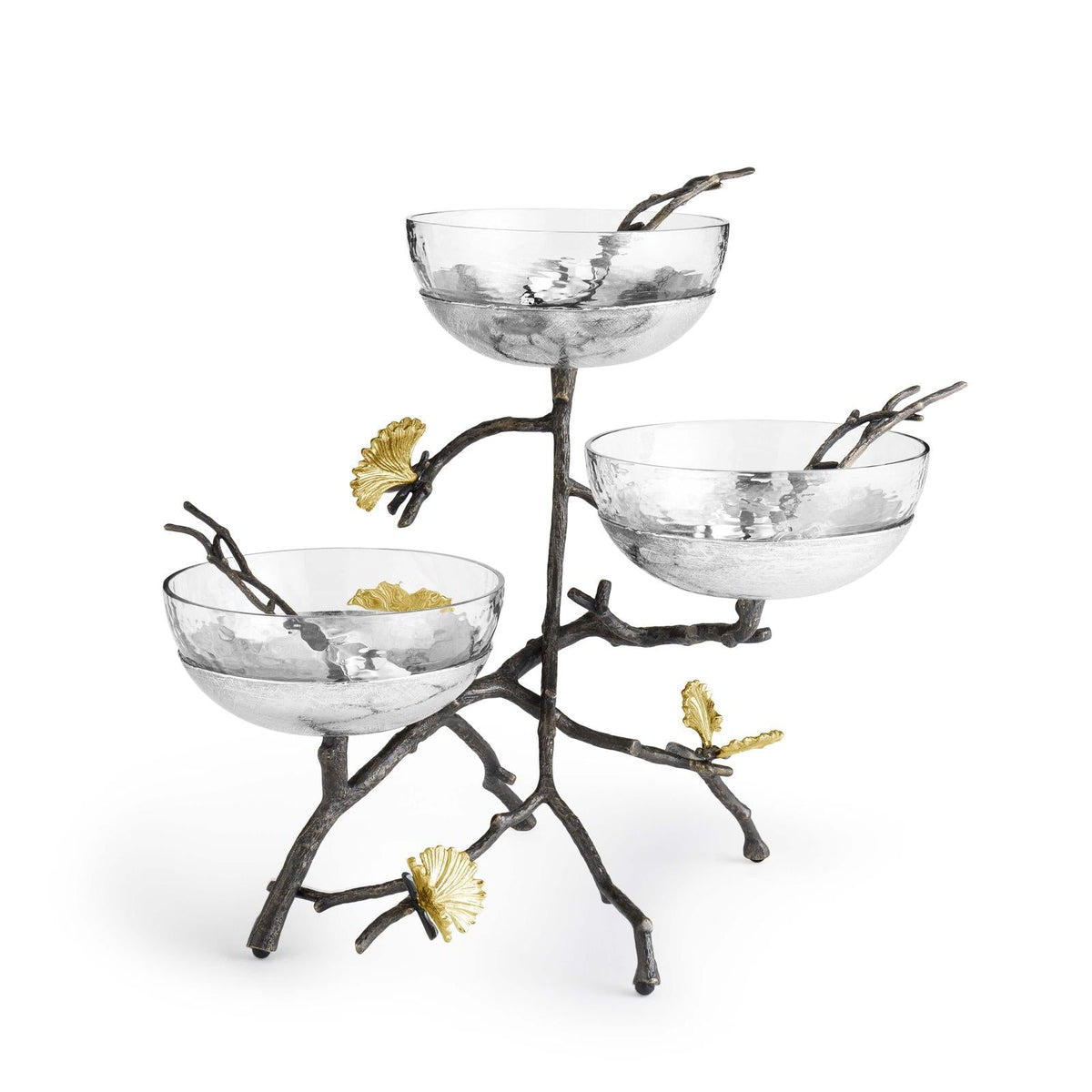 Michael Aram Butterfly Gingko Gold Triple Bowl