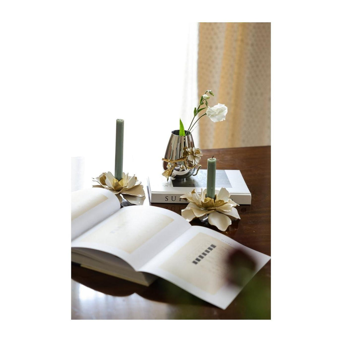 Michael Aram Gardenia Candleholders S/2