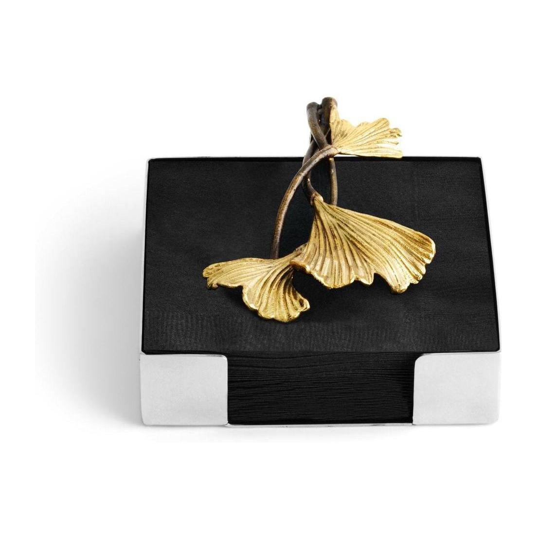 Michael Aram Golden Ginkgo Cocktail Napkin Holder