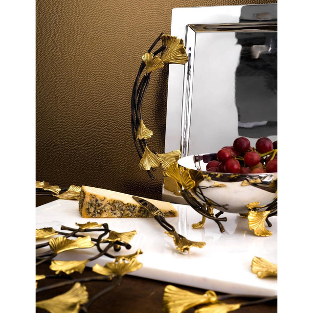 Michael Aram Golden Ginkgo Lrg Chs Brd/Knf