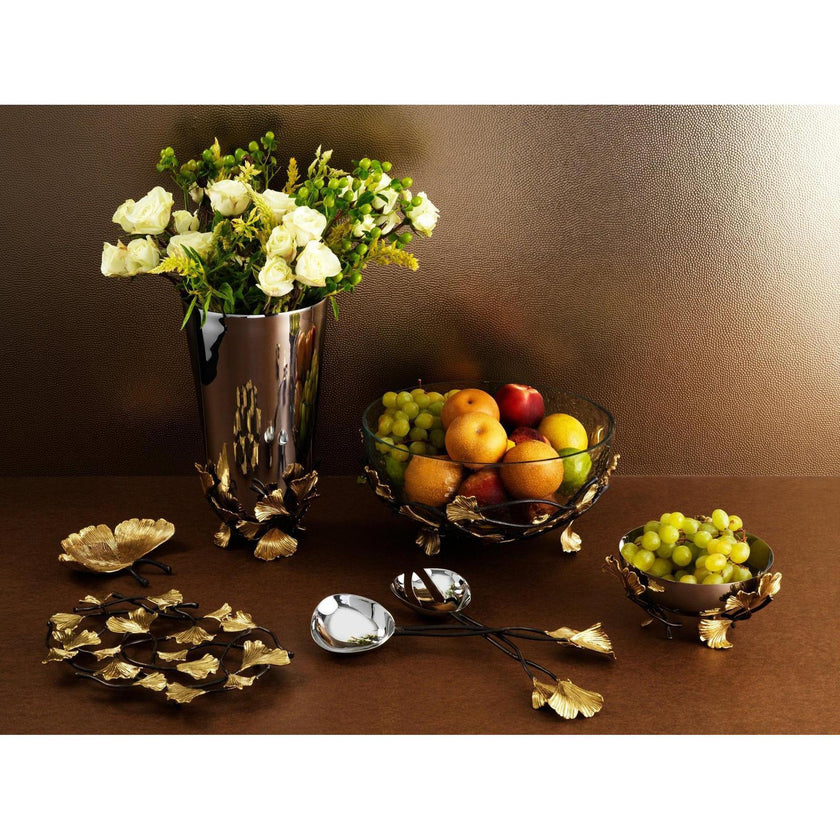 Michael Aram Golden Ginkgo Medium Glass Bwl