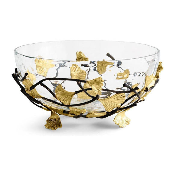 Michael Aram Golden Ginkgo Medium Glass Bwl