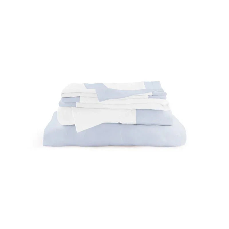 Michael Aram Queen Sheet Set - Sky and White