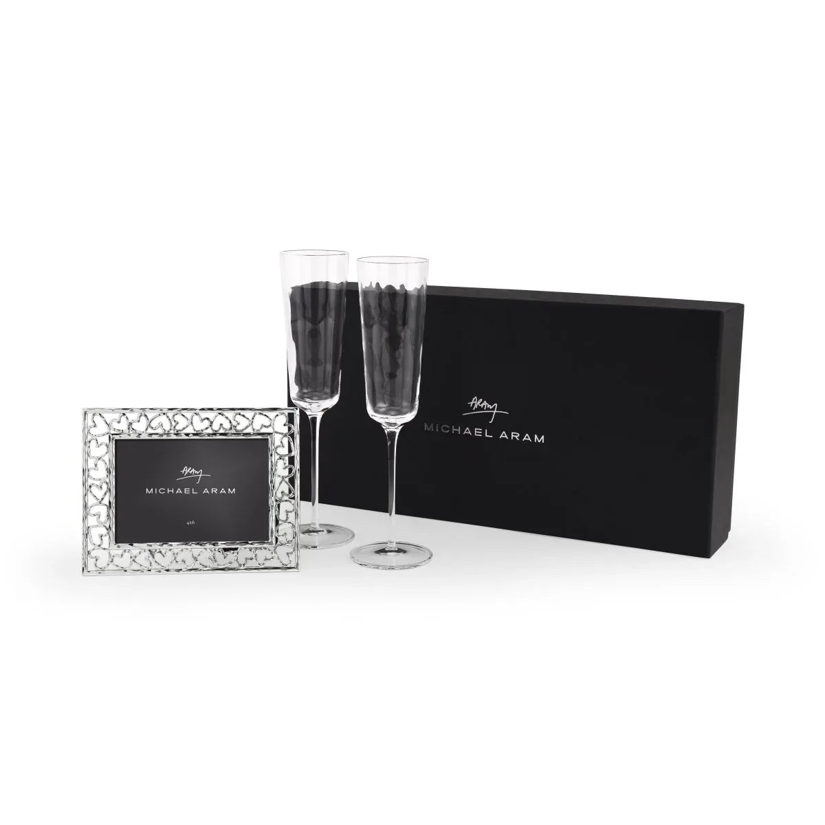 Michael Aram Reflective Champagne Flute & Heart Frame 4