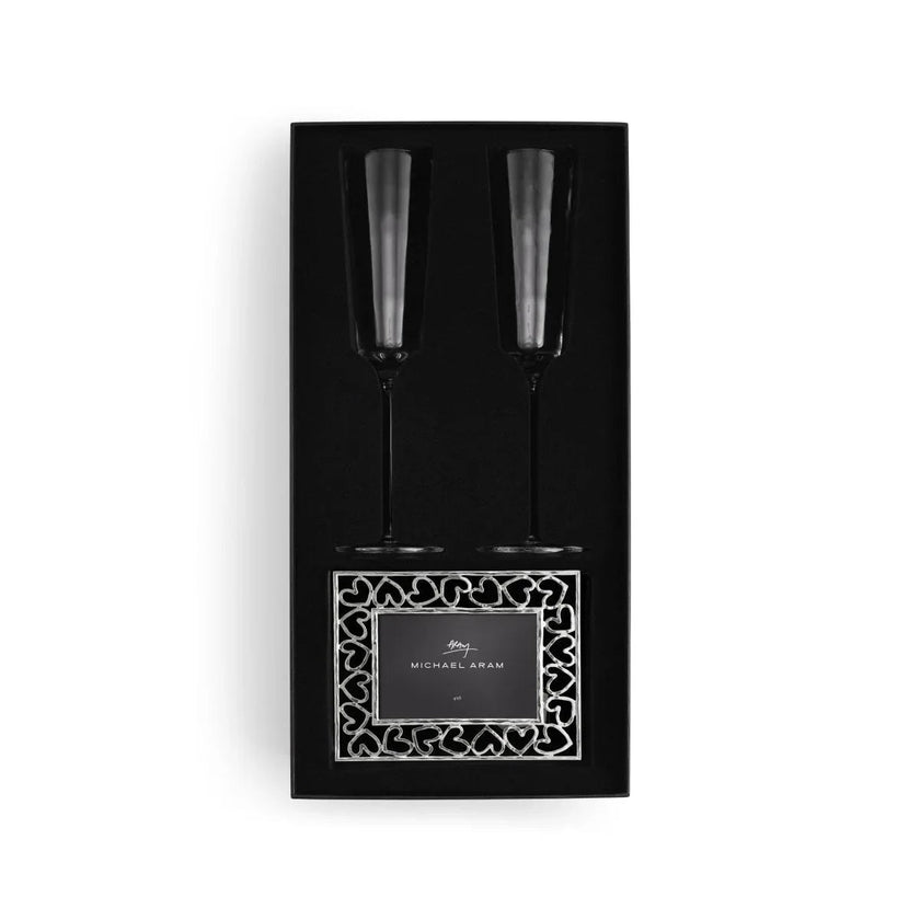 Michael Aram Reflective Champagne Flute & Heart Frame 4