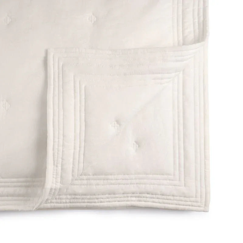 Michael Aram Tufted Quilt Queen Coverlet - Stone