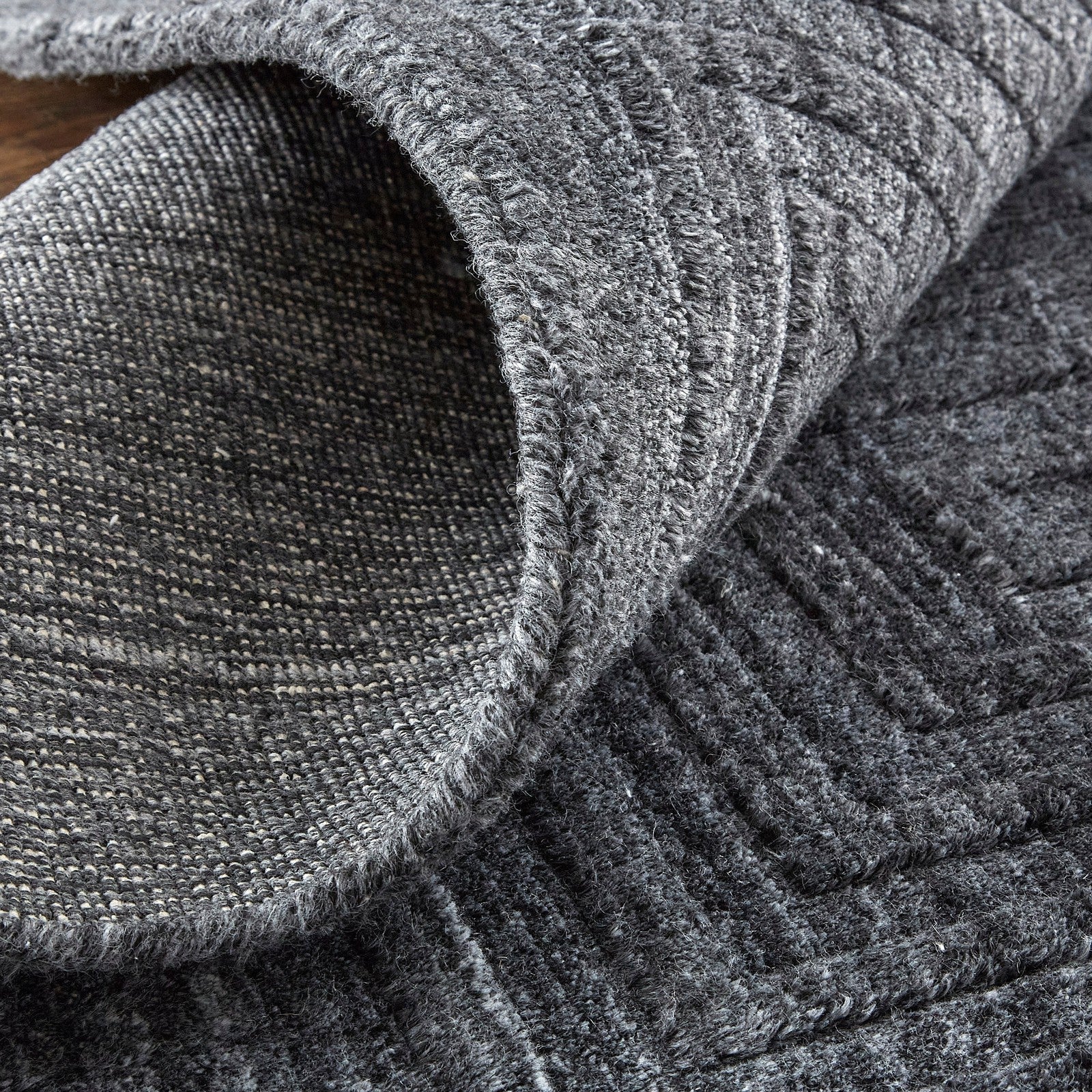 Feizy Redford 8670F Transitional Solid in Gray/Black