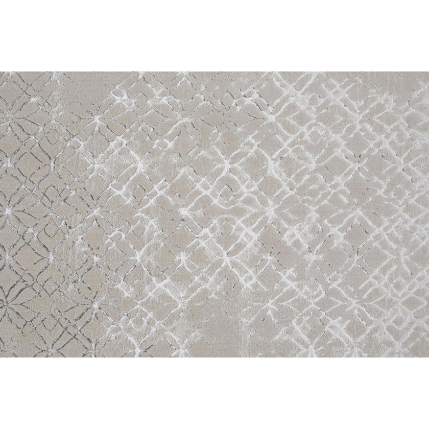 Feizy Micah 3047F Modern Distressed Rug in Silver/Gray/White