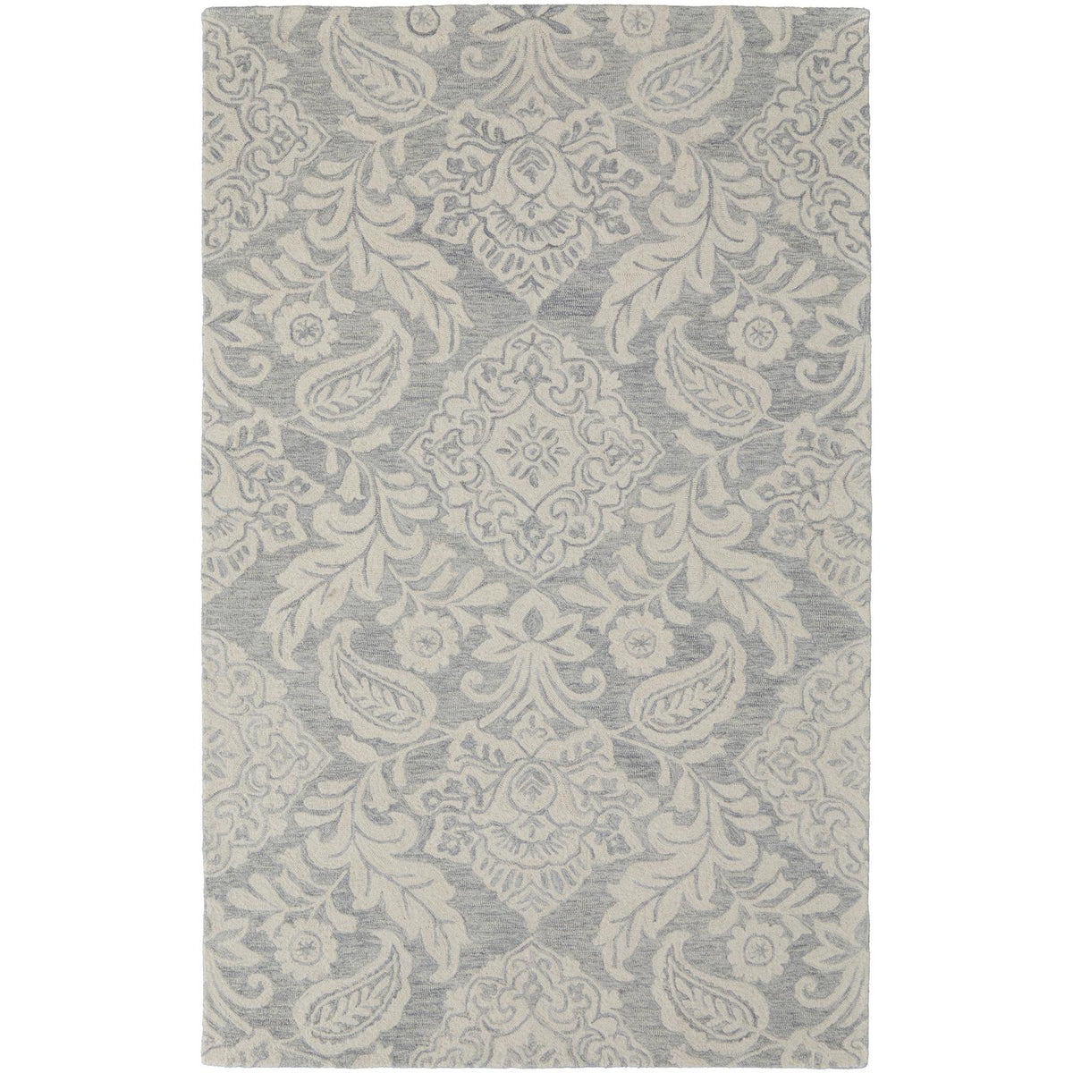 Feizy Belfort 8776F Transitional Medallion Rug in Blue/Ivory