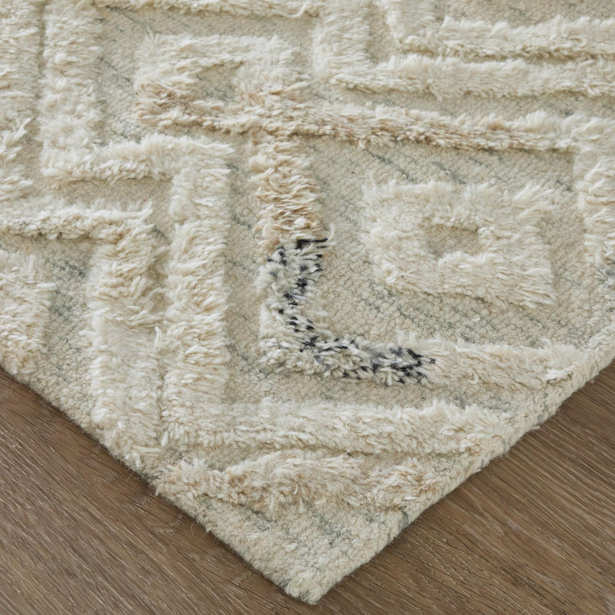 Feizy Anica 8004F Transitional Moroccan Rug in Ivory/Gray/Black