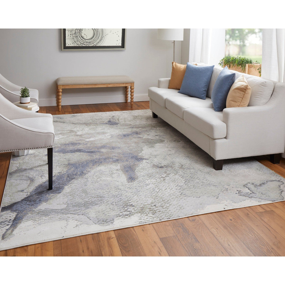 Feizy Clio 39LVF Modern Abstract in Taupe/Brown/Black