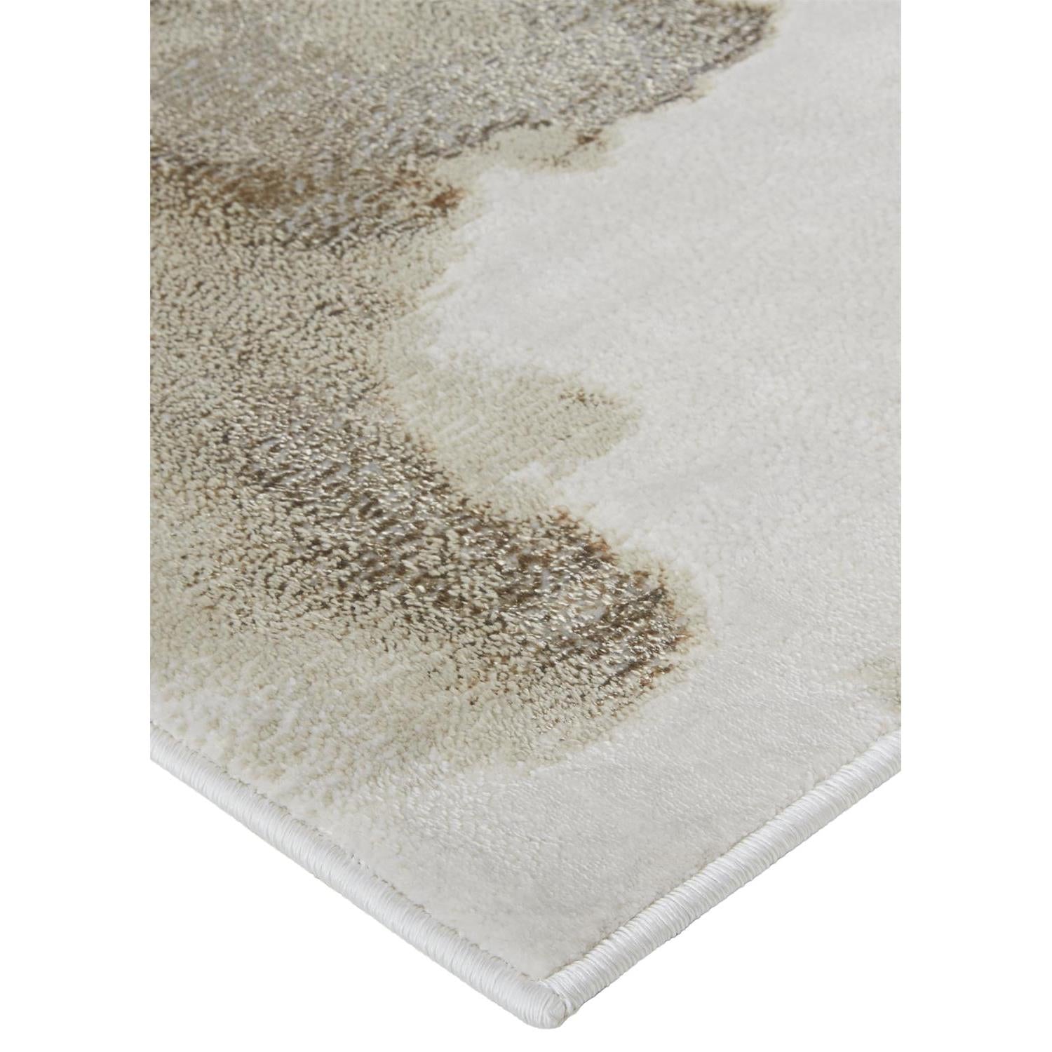 Feizy Aura 3727F Modern Abstract Rug in Ivory/Tan/Gray