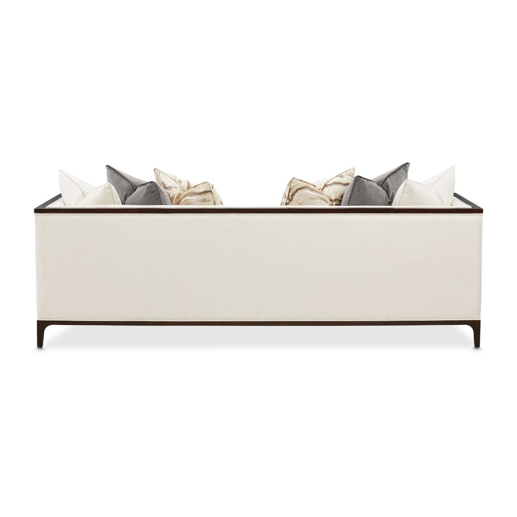 Michael Amini Belmont Place Sofa - Cream/Espresso