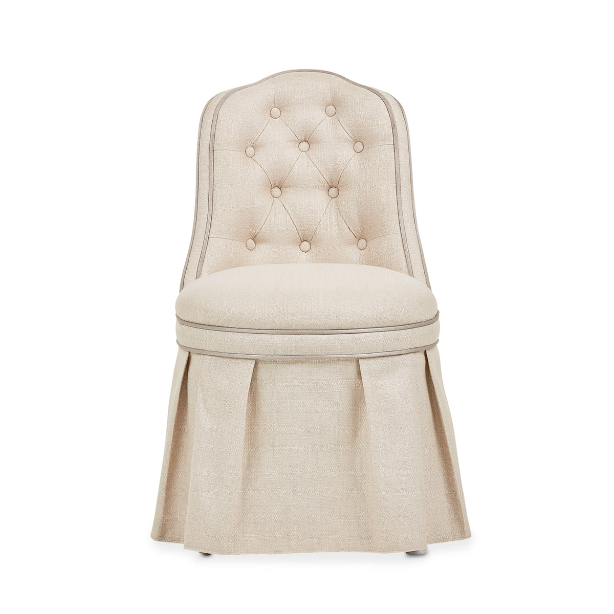 Michael Amini Villa Cherie Hazelnut Tufted Vanity Chair