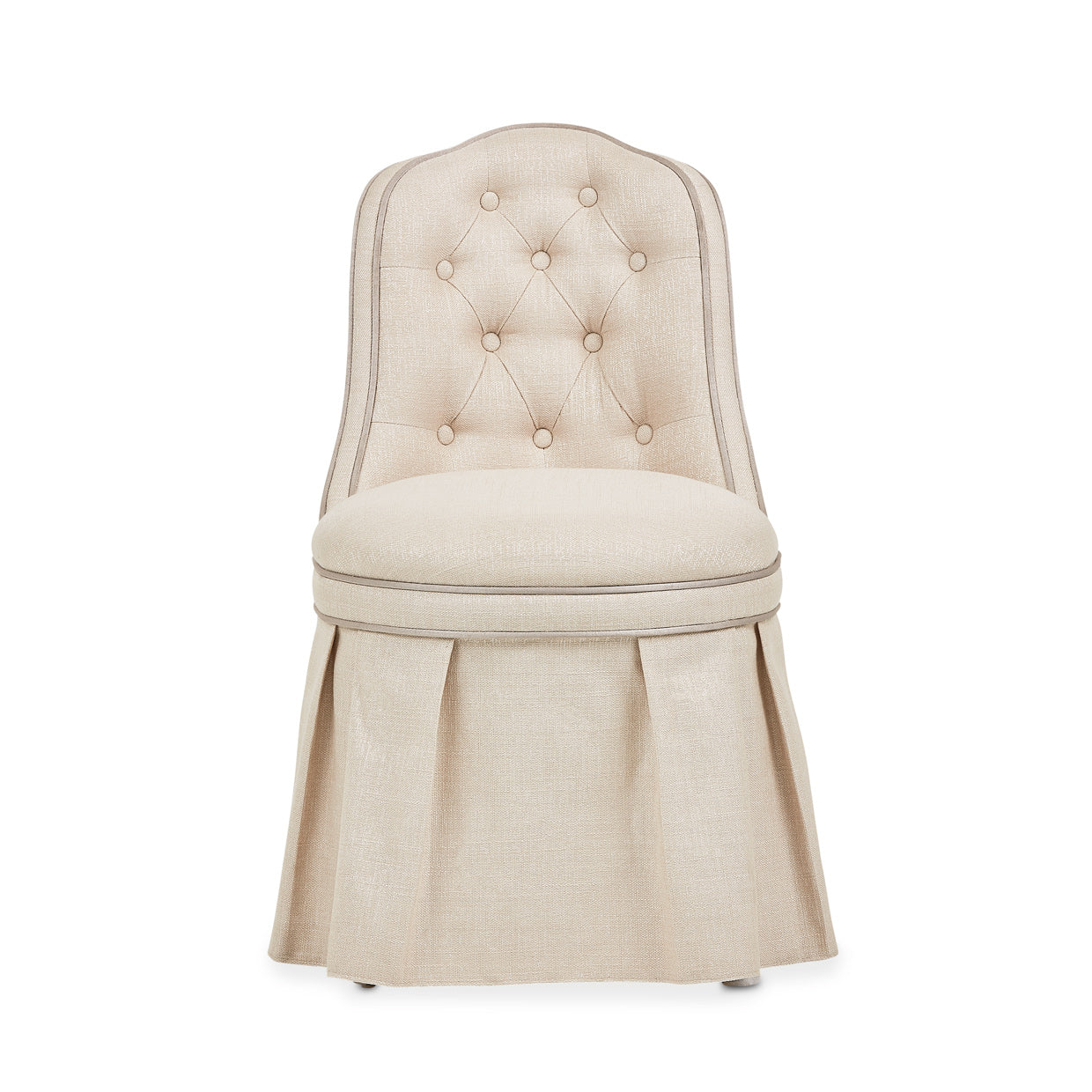 Michael Amini Villa Cherie Hazelnut Tufted Vanity Chair