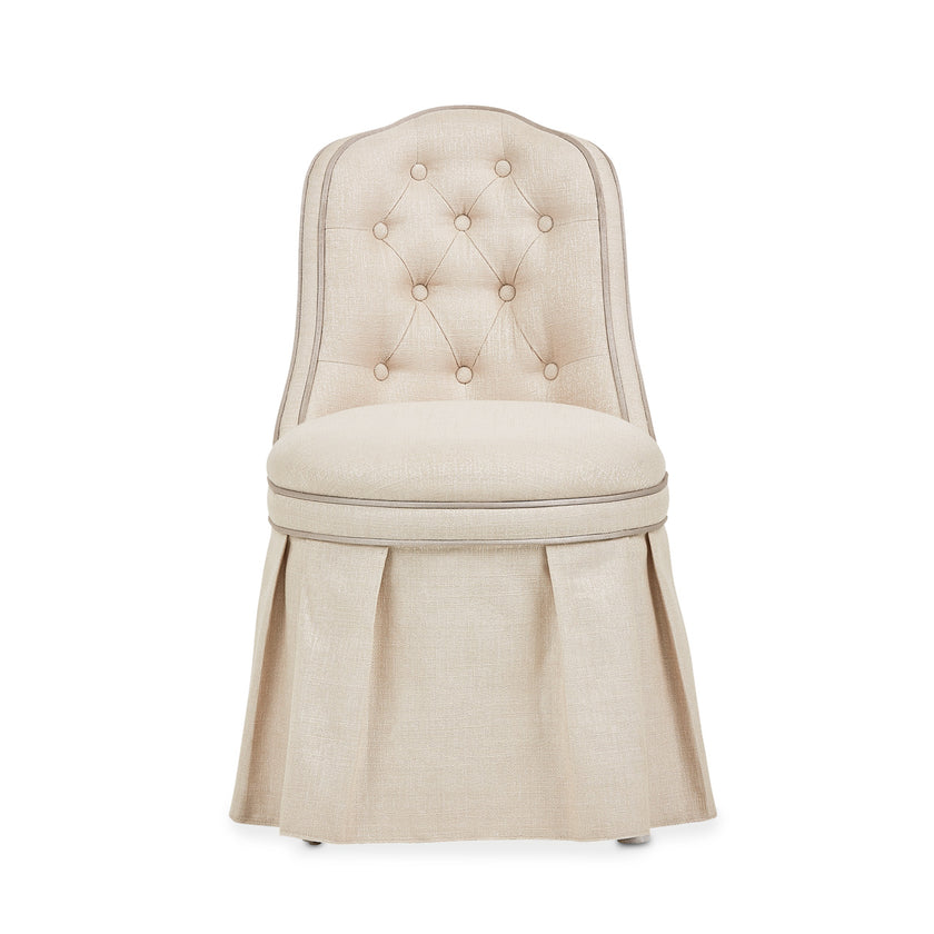 Michael Amini Villa Cherie Hazelnut Tufted Vanity Chair