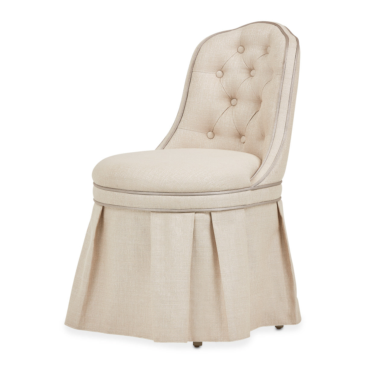 Michael Amini Villa Cherie Hazelnut Tufted Vanity Chair