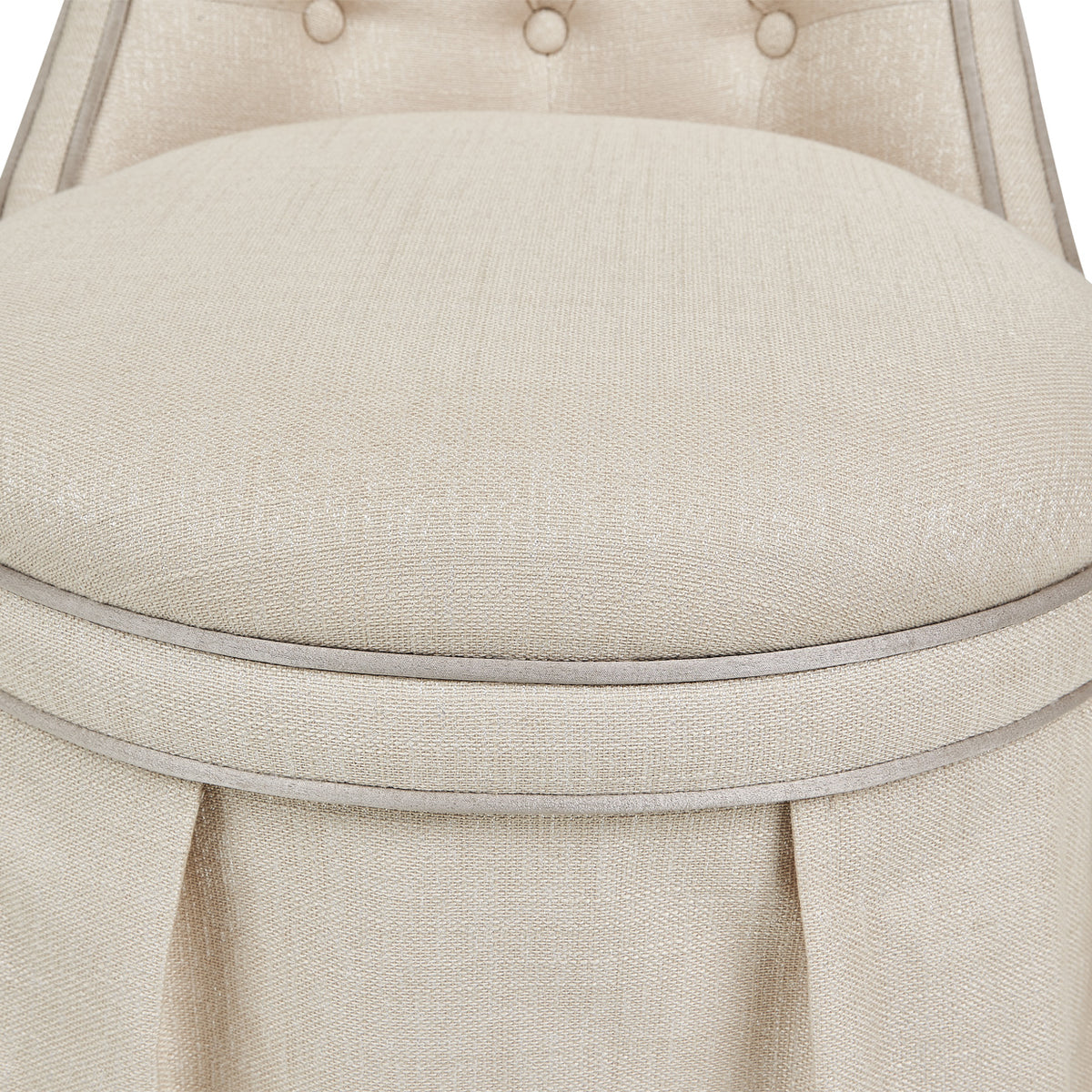 Michael Amini Villa Cherie Hazelnut Tufted Vanity Chair