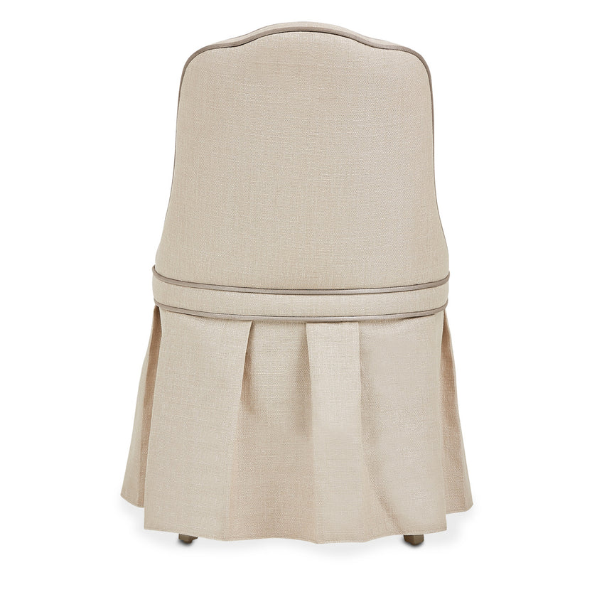 Michael Amini Villa Cherie Hazelnut Tufted Vanity Chair