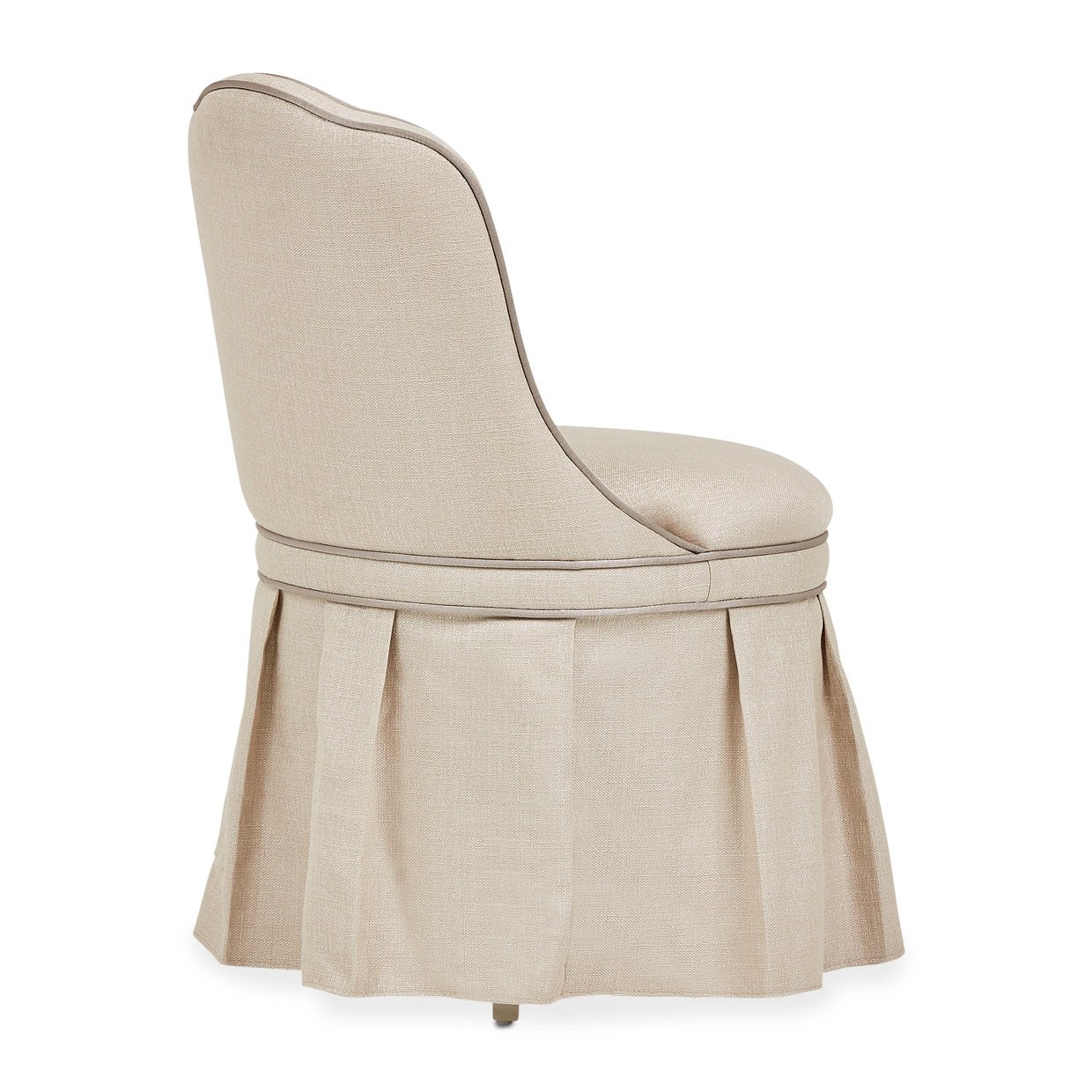 Michael Amini Villa Cherie Hazelnut Tufted Vanity Chair