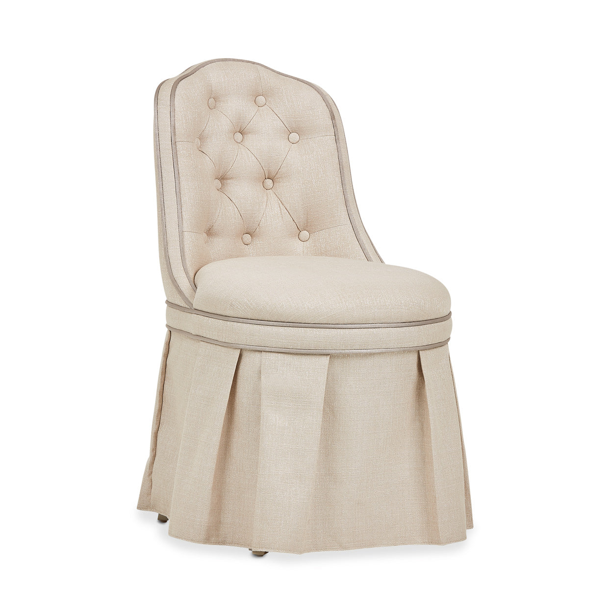 Michael Amini Villa Cherie Hazelnut Tufted Vanity Chair