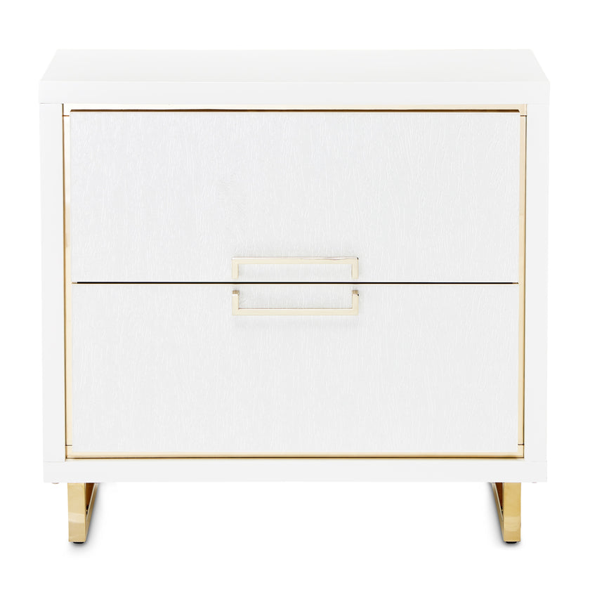 Michael Amini Palm Gate Nightstand Cloud White