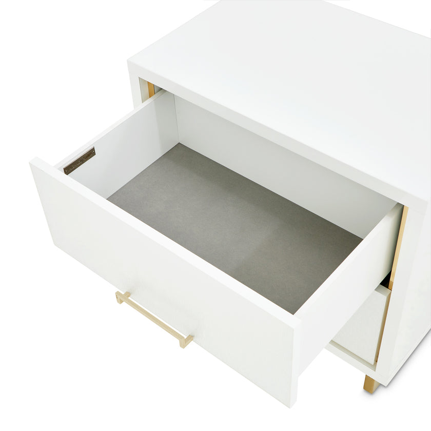 Michael Amini Palm Gate Nightstand Cloud White