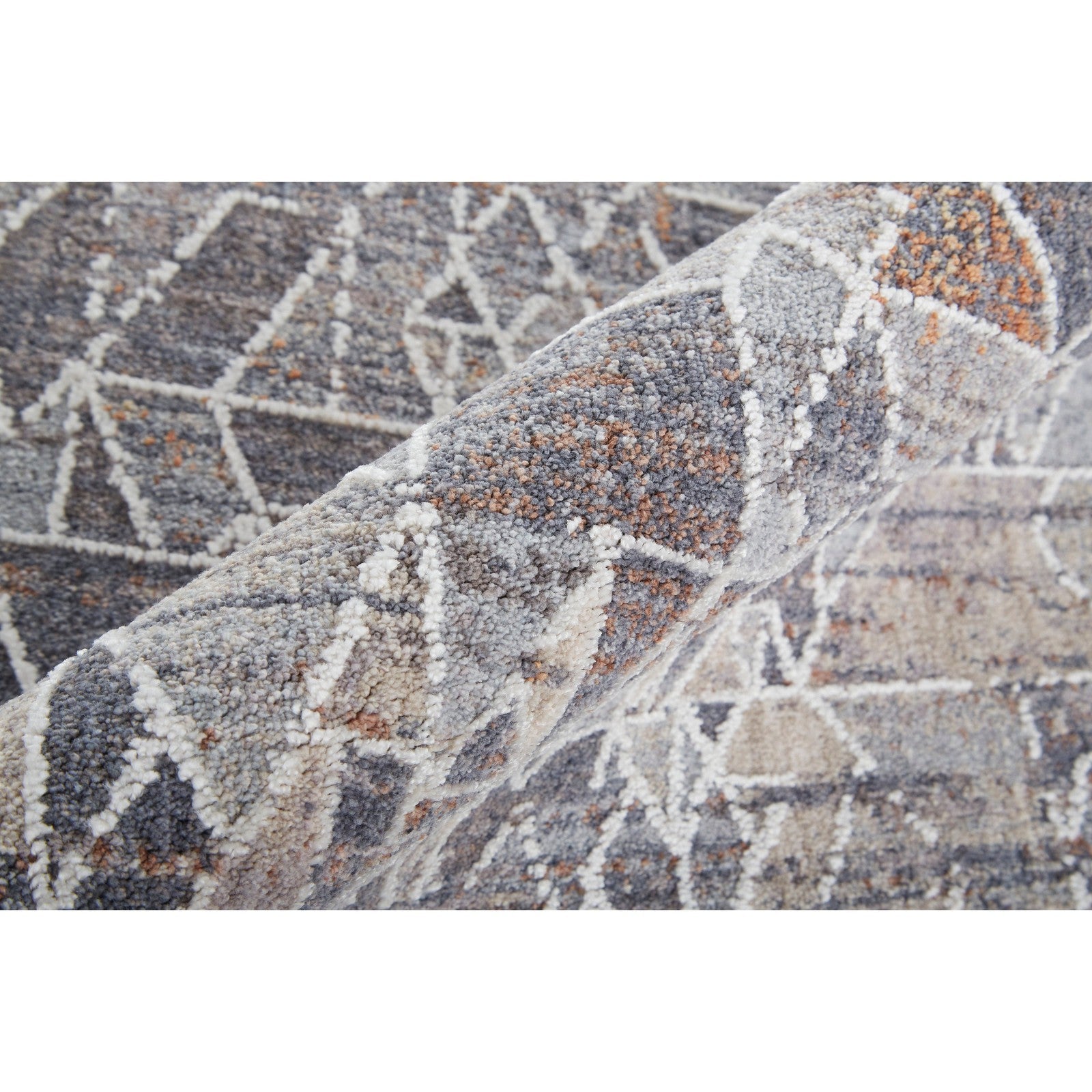 Feizy Francisco 39CZF Transitional Abstract in Gray/Blue/Orange