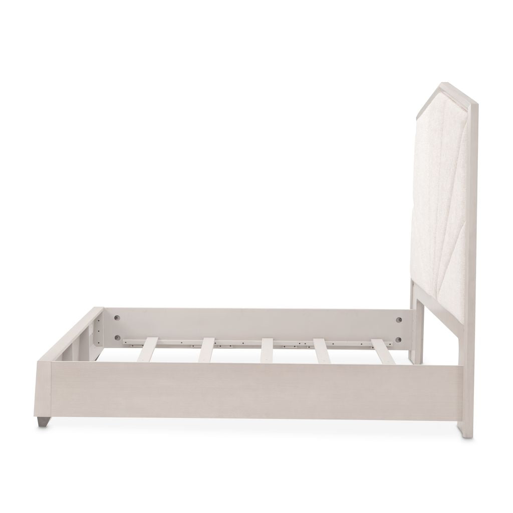 Michael Amini Fantosini King Tufted Panel Bed - Silver Mist