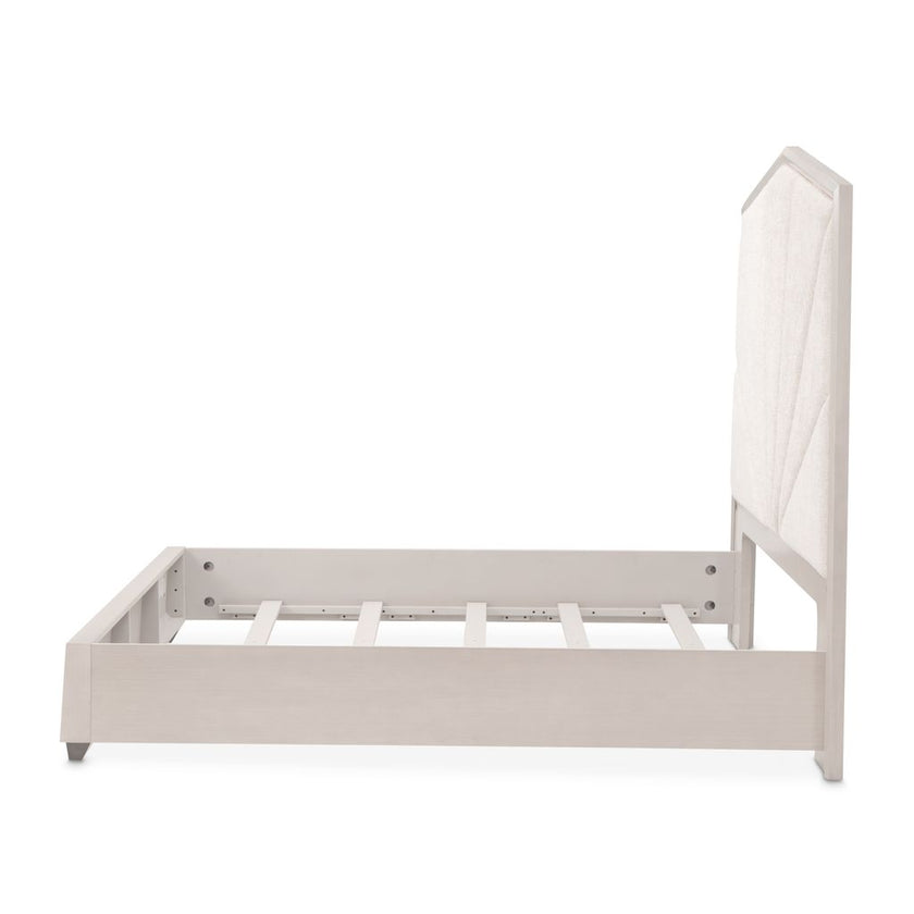 Michael Amini Fantosini King Tufted Panel Bed - Silver Mist