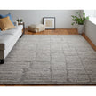 Feizy Navaro 8912F Modern Abstract Rug in Gray/Ivory/Taupe