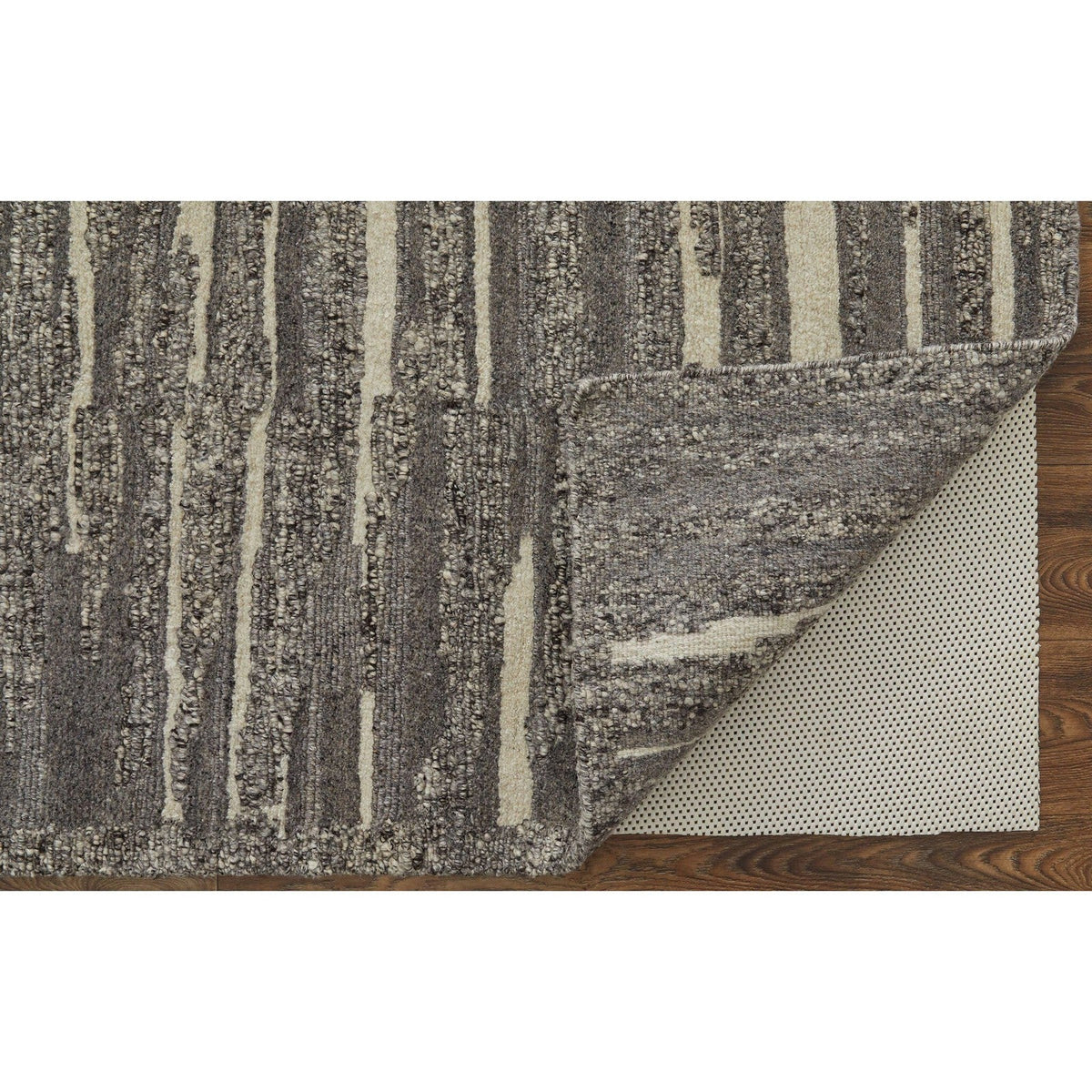Feizy Navaro 8914F Modern Abstract Rug in Gray/Taupe/Ivory