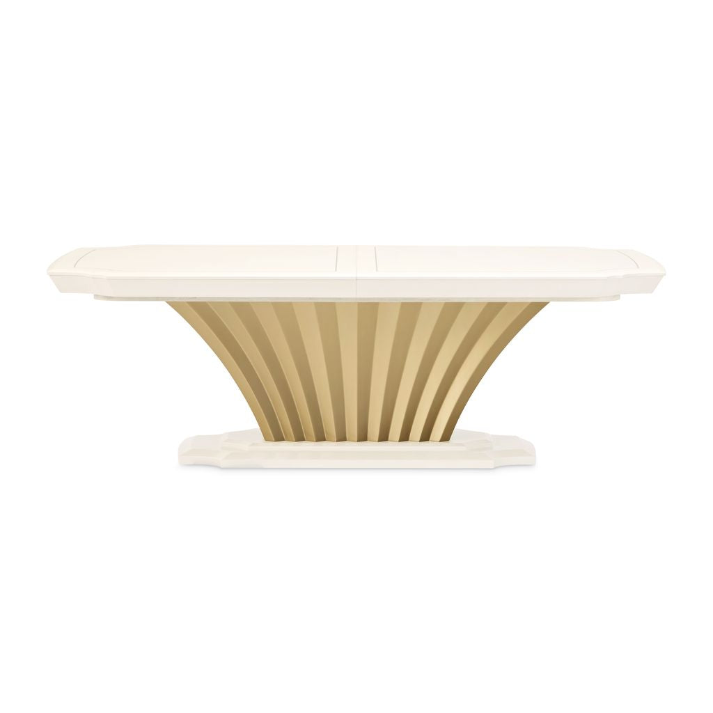 Michael Amini Fantosini Pedestal Dining Table - Creamy Pearl