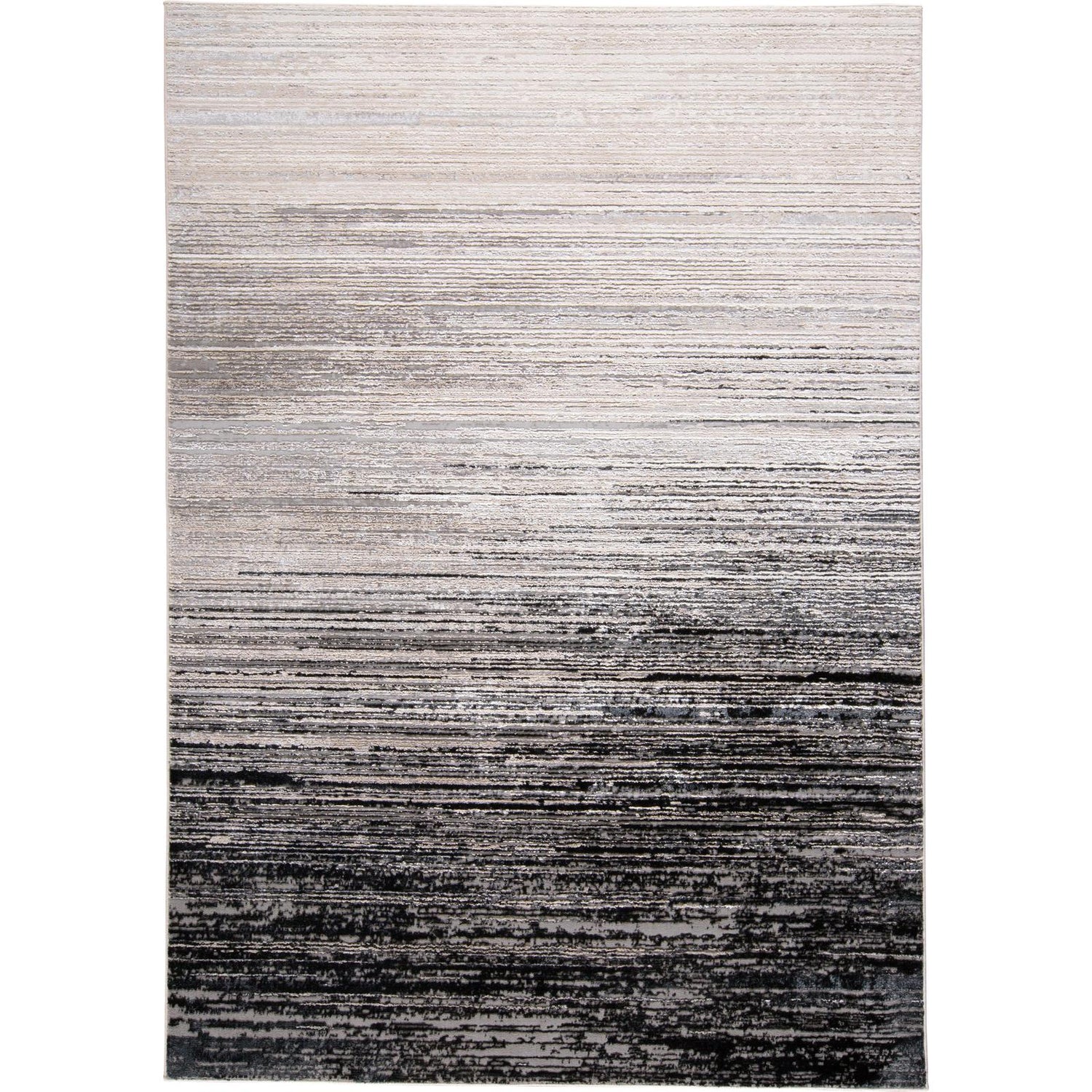 Feizy Micah 3337F Modern Abstract Rug in Black/Gray