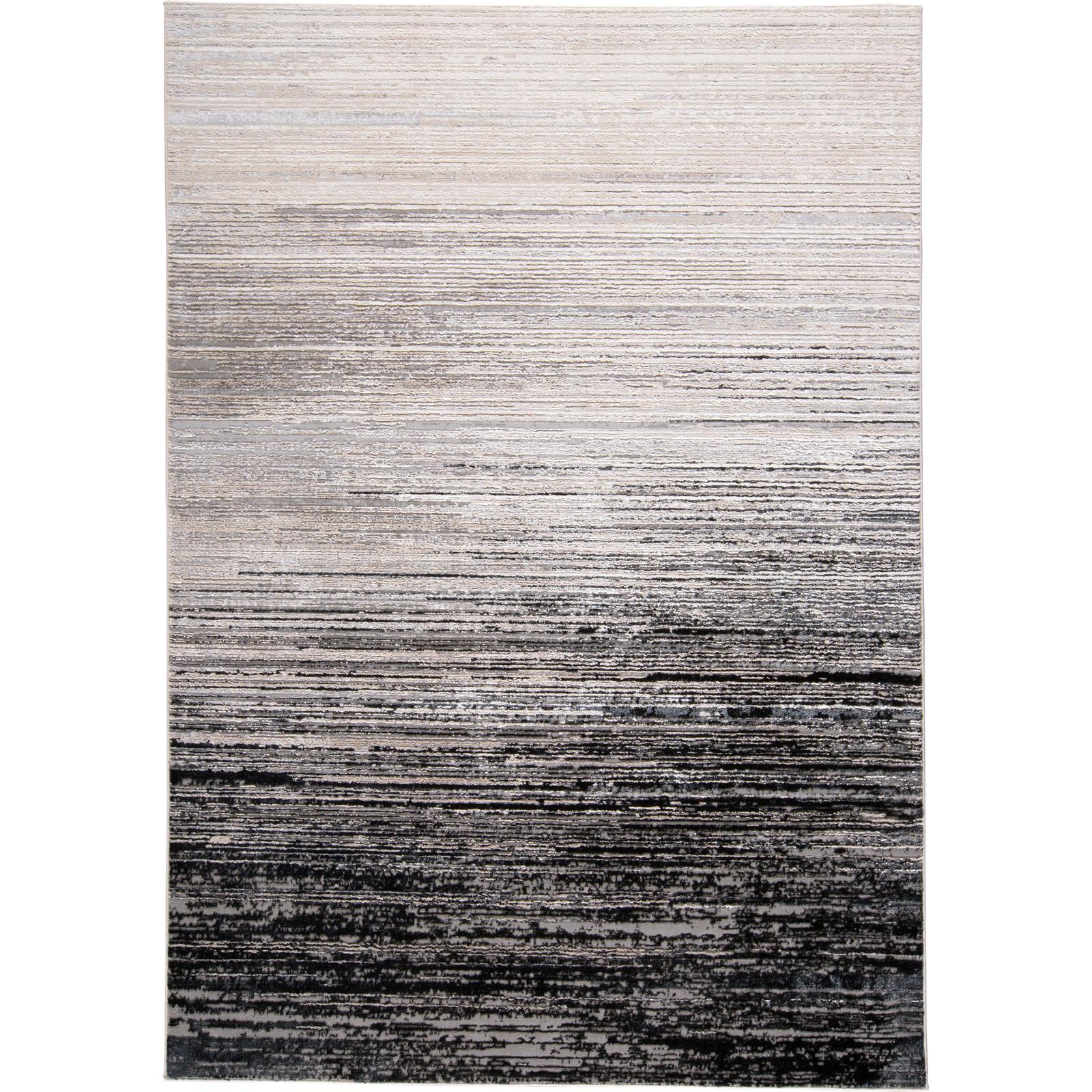 Feizy Micah 3337F Modern Abstract Rug in Black/Gray