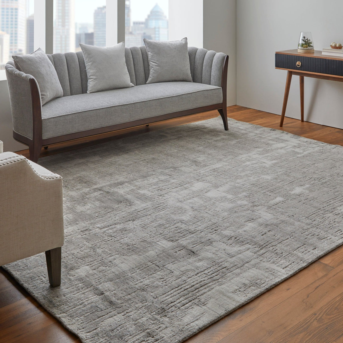 Feizy Eastfield 69AKF Modern Abstract in Gray/Ivory