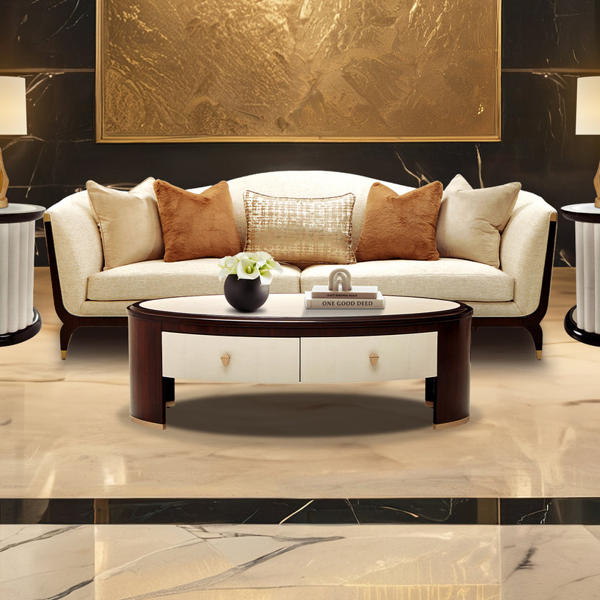 Michael Amini Paris Chic Oval Cocktail Table
