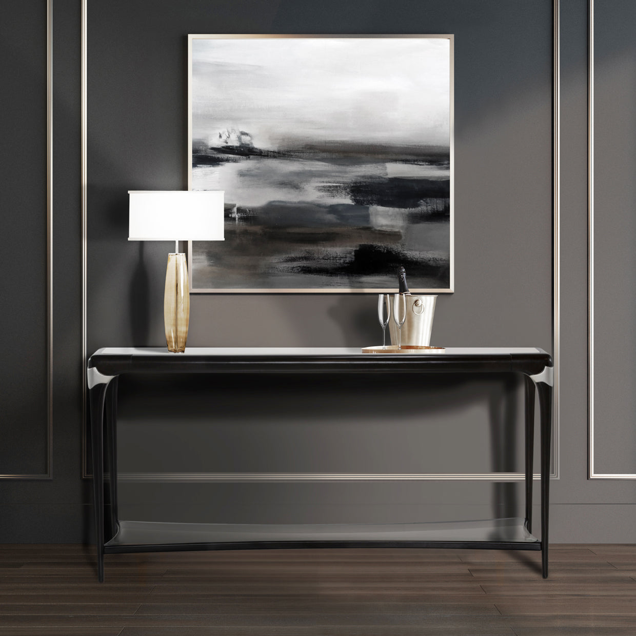 Michael Amini Paris Chic Console Table Espresso