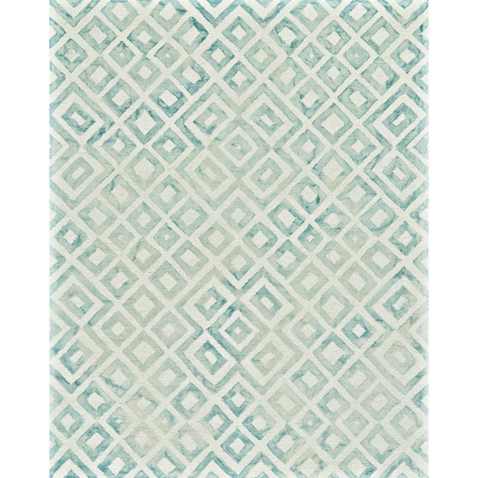 Feizy Lorrain 8572F Modern Diamond in Ivory/Green/Gray