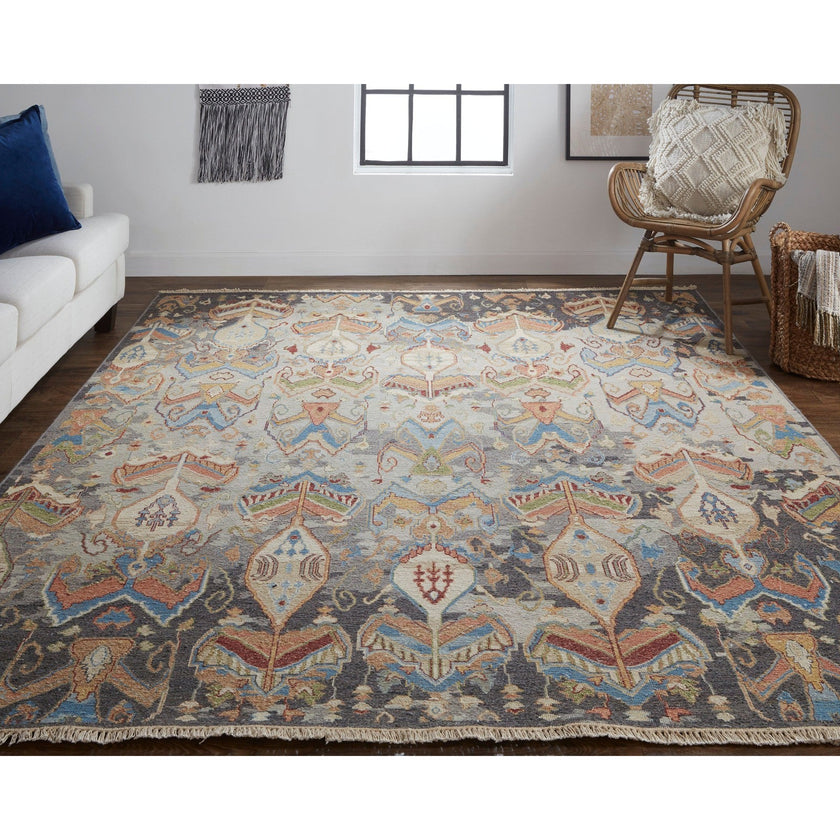 Feizy Leylan 0563F Transitional Ikat in Taupe/Tan/Orange