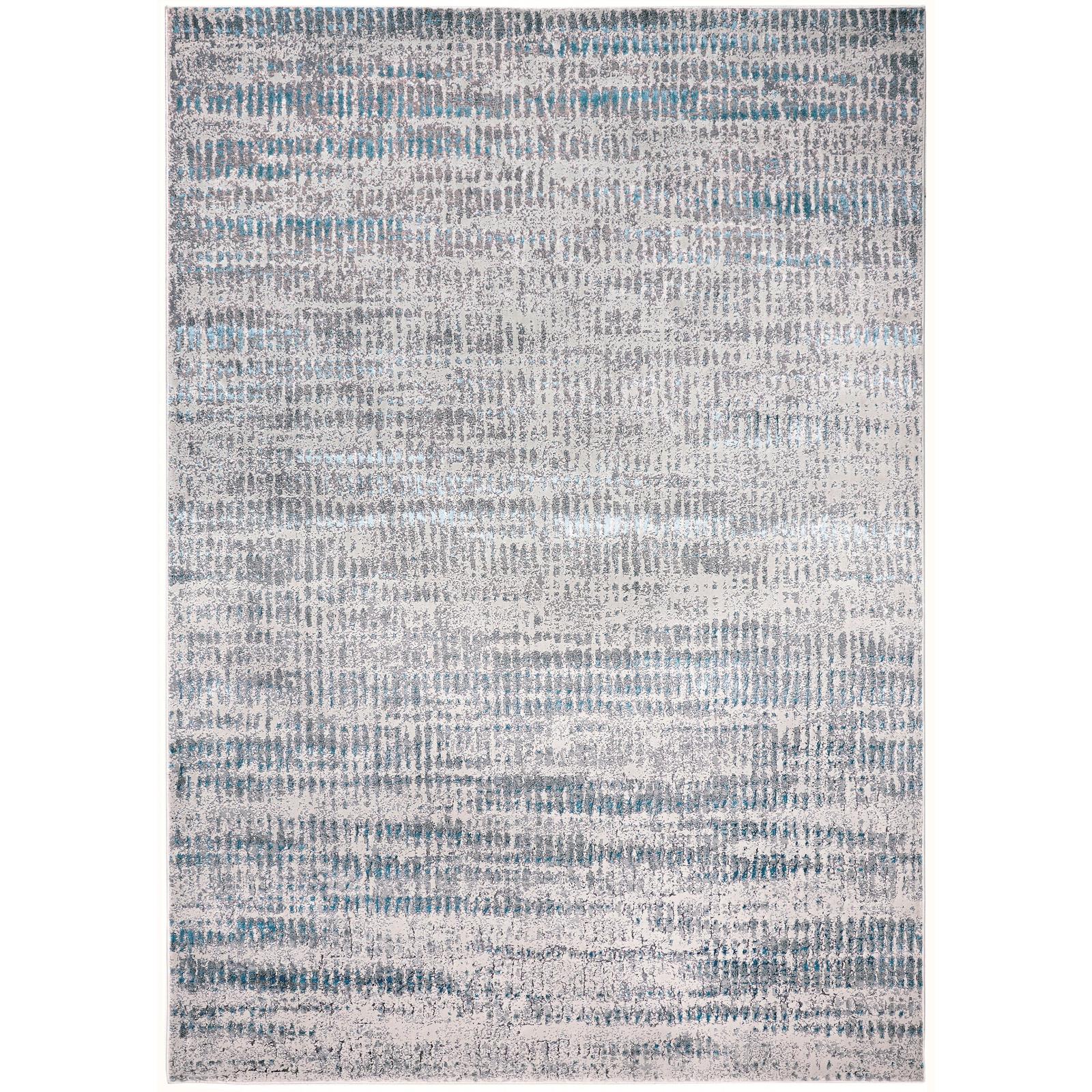 Feizy Azure 3402F Modern Abstract Rug in Blue/Gray/Ivory